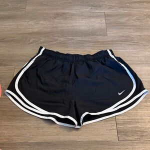 Nike Women's Black and White Athletic Shorts